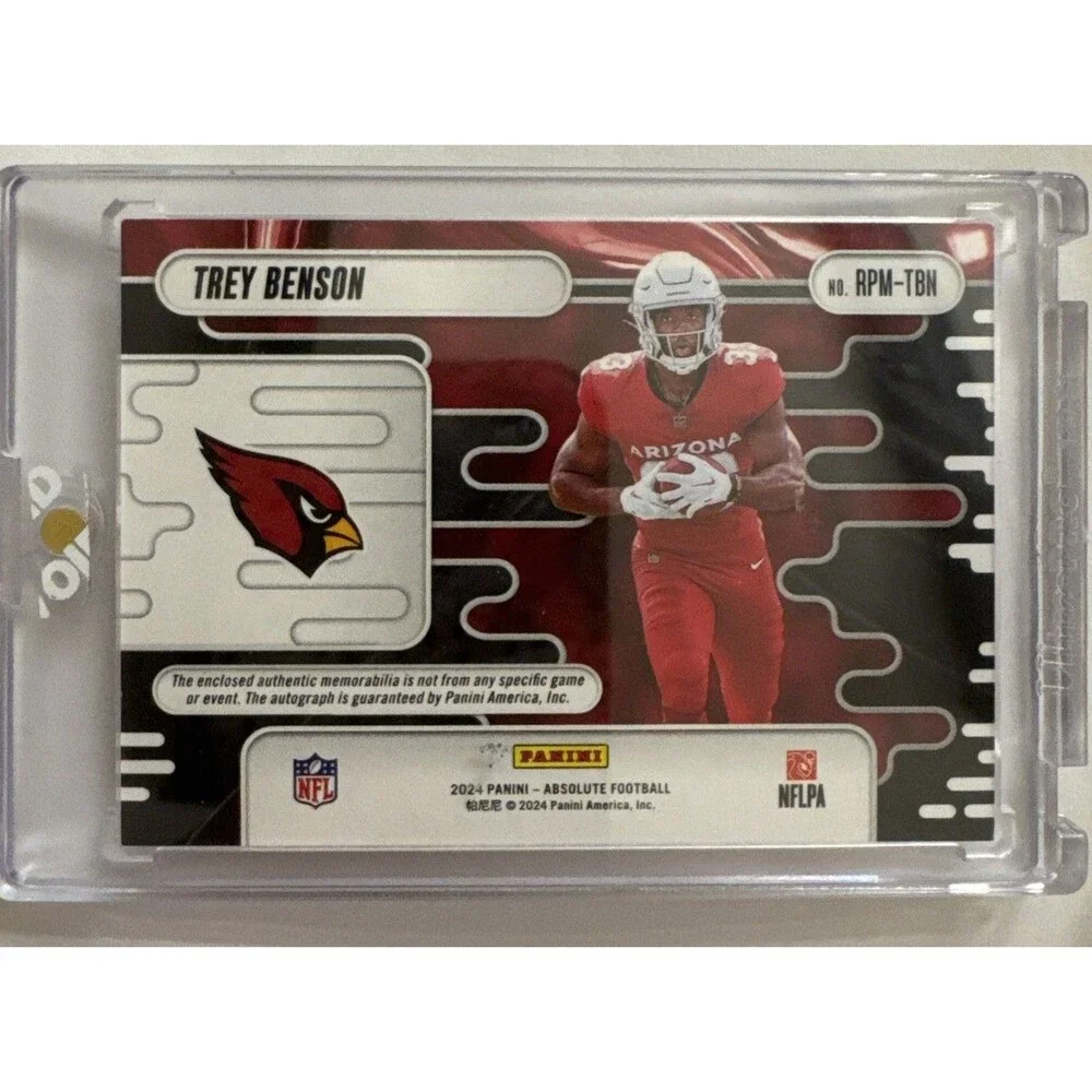 Trey Benson 2024 Panini Absolute Football Auto Patch Rookie RPA /399 RC 3 Color